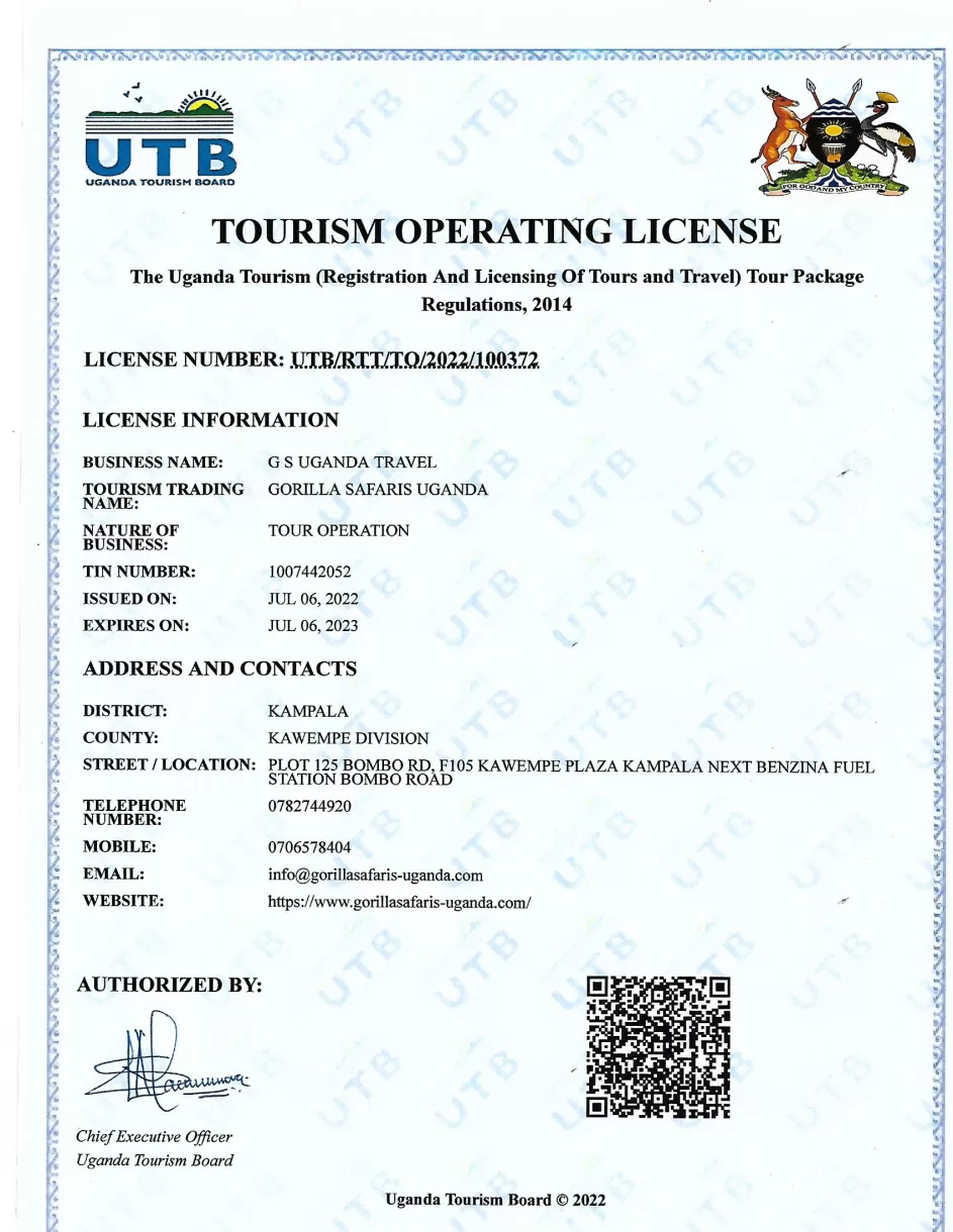 Tourism Operation License
